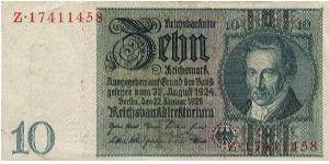 10 Reichsmark
Reichsbanknote Banknote