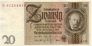 20 Reichsmark
Reichsbanknote Banknote