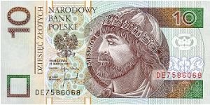 10 Zlotych
valued note Banknote