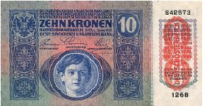 10 K
overprint Deutschösterreich Banknote