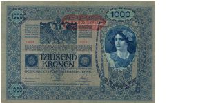 1000 K
overprint Deutschösterreich Banknote