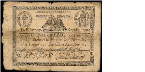 1½ Paoli, Republicca Romana. Banknote