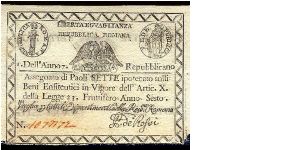 7 Paoli, Republicca Romana. Banknote