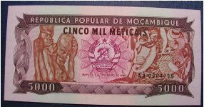 Mozambique 5000 Meticais 1988

NOT FOR SALE Banknote
