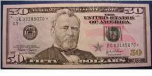 US 50 Dollar Star Note Series 2004 Banknote