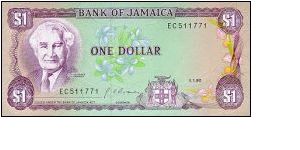 Jamaica $1.00 from 1990 Banknote