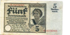 5 Rentenmark Banknote