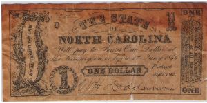 $1 State of North Carolina Banknote