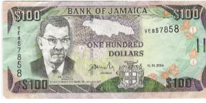 76 $ 100     Sangster/ Dunn's River falls Banknote