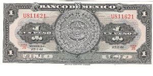 1961 mexico 1 peso crispy unc Banknote