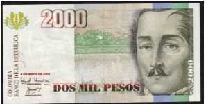 2000 Pesos,Extra Fine note. Banknote