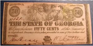 State of Georgia 50 Cents Fractional Note 1865. Banknote