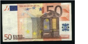 50 Euro.

Serial -V- prefix (Spain)

Renaissance architecture represented on face and back.

Pick #4s Banknote