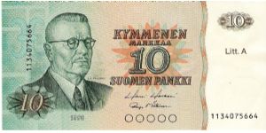 10 Markkaa 1980 Litt.A Banknote