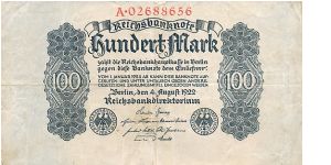 100 Mark Issued 1922 & We've More Grades From The Same Note Banknote