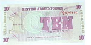 British Armed Forces 6th Series 10 Pence Banknote