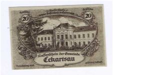 20 Heller Austrian Notgeld from the city of Eckartsau Banknote