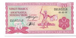 Banknote from Burundi