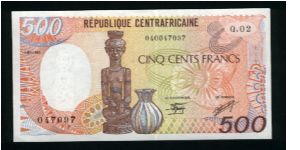 500 Francs.

Carving and jug on face; man carving mark on back.

Pick #14c Banknote