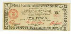 Philippines Two Peso Guerilla note from Mindanao. Banknote
