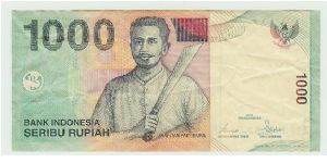 1000 RUPIAH NOTE FROM INDONESIA. Banknote