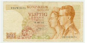 50 FRANCS BELGIE NOTE. Banknote