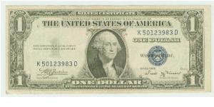 NICE 1935B SERIES SILVER CERTIFICATE. Banknote