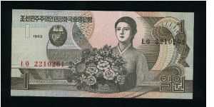 1 Won.

Young women with flower basket at center on face; Mont Gumgang on back.

Pick #39 Banknote