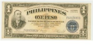 WWII PHILIPPINES VICTORY NOTE. LOOKS LIKE OUR SILVER CERTIFICATE. SAME PAPER QUALITY/TEXTURE/INK. THIS NOTE GOES ON EBAY FOR $25.+ IN THIS CONDITION. Banknote