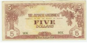 JAPANESE (JIM) INVASION MONEY FOR MALAYSIA. Banknote
