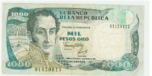 NICE 1000 PESO NOTE. Banknote