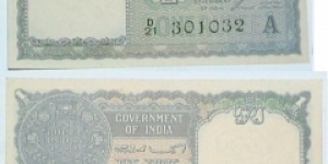 Military Administration of Burma. 1 Rupee. Overprint on India's note. George VI. Banknote