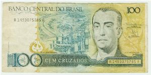 NICE 100 CRUZADOS NOTE FROM BRASIL. Banknote