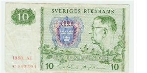 10 KRONER OF  SWEDEN Banknote