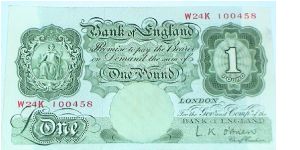 1 Pound. O'Brien signature Banknote