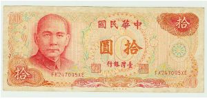 I THINK ITS TAIWANESE, AND I DON'T KNOW THE YEAR? Banknote