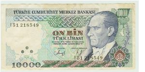 10,000 LIRASI. 1970? Banknote