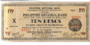 S-627b, Negros Occidental 10 Peso note. I will accept either monitary offers or reasonable trade for this item. Please see pictures for condition. Banknote