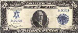 PI-55 1921 20 Peso Circulating Note. Banknote