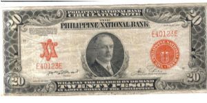 PI-59 1937 20 Peso Circulating Note. Banknote