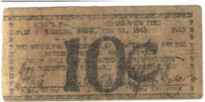 SMR-772, 1942 10 Cent Samar War note. Banknote