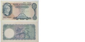 5 Pounds. Britannia Helmet.O'Brien signature Banknote