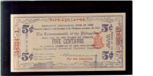 S-640, Negros Occidental 5 centavos note. Banknote