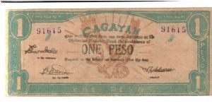 S-188 Cagayan Green 1 Peso note. Banknote