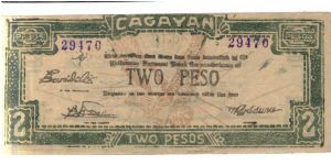 S-190a Cagayan 2 Peso note. Banknote