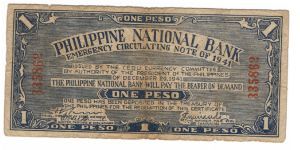 S-215 Cebu 1 Peso note. Banknote