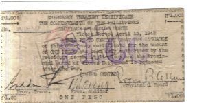 S-277 Rare Ilocos 1 Peso note, third series. Banknote