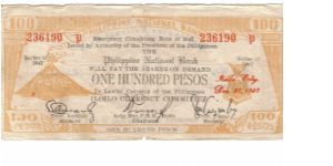 S-322 Ilocos 100 Peso note. Banknote