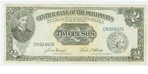 NOTE# 349 OF 350 IS A NICE, CRISP TWO PESO FROM THE FIRST PHILIPPINE REPUBLIC CURRENCY POST WWII. THERE ARE MANY SCARCE TO RARE PHILIPPINE GUERILLA/EMERGENCY NOTES IN THIS COLLECTION. THESE NOTES ARE VERY POPULAR, HIGHLY COLLECTABLE, AND SEVERLY UNDERVALUED!! ONE NOTE TO ADD, AND I WILL LEAVE IT FOR CONSIDERATION FOR 10 DAYS ONLY. THIS IS GREAT VALUE FOR THE ASKING PRICE! Banknote