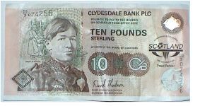 Scotland. Clydesdale Bank. Mary Slessor. Commemorative of Commonwealth Games in Melbourne. Banknote